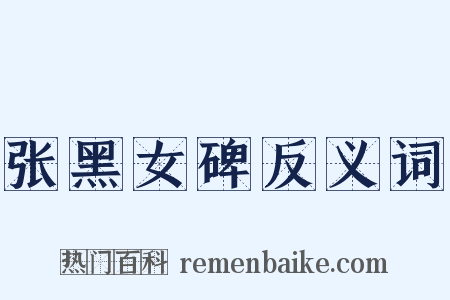 张黑女碑反义词是什么意思的图片